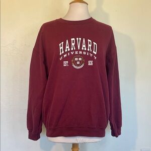 Vintage Harvard Sweatshirt Mens Large Red White Football College Crimson